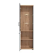 Vetrina stretta 2 ante, finitura Rovere e Grigio grafite