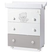 Bagnetto Mr.Bear per neonati Bianco e Grigio con decori orsetto