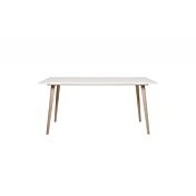 Tavolo di design con gambe in legno in Quercia e piano Bianco