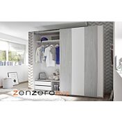 Cameretta moderna con letto imbottito e armadio vertigo grigio