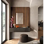 Ingresso con specchio, ribalta e boiserie, Lava e Mercure cannettato, L.138