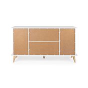 Madia Oslo con 4 ante e 4 cassetti in finitura bianco e oro