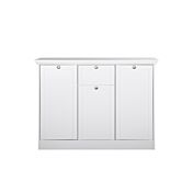 Madia, credenza con 3 ante e 1 cassetto finitura bianca
