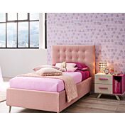 Letto singolo Britney Moretti Compact con contenitore laterale, tessuto Flamingo