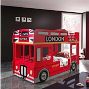Lettino castello design bus londinese, Rosso, Grigio e Nero, a prezzo scontato