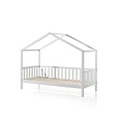 Letto montessoriano pino massello, design a casetta, disponibili 3 finiture