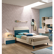 Letto Bend una piazza e mezza Moretti Compact, Larice, Pavone e Champagne