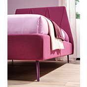 Letto singolo Peak Plus imbottito in tessuto Amarena, Moretti Compact