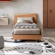 letto singolo terracotta
