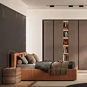 Letto matrimoniale Armonia, velluto a coste Terracotta