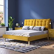 Letto imbottito con cuscini, rete e materasso inclusi, 160x190