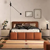 Letto matrimoniale bouclè Terracotta, 160x195