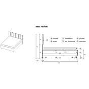 Letto matrimoniale in tessuto colore Verde foresta