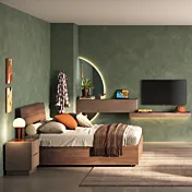 Letto matrimoniale moderno, finitura Mercure, 160x195