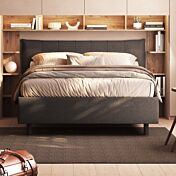 letto matrimoniale tessuto fumo