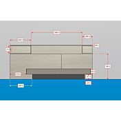 Letto matrimoniale Bianco altea, Petrolio e Grigio seta, 160 x 190, Made in Italy