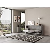 Letto finitura Cemento, a scomparsa Slide versione singola, Made in Italy