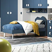 Letto singolo, 80x190, finitura Blu navy