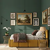 Letto matrimoniale Etra, bouclè Senape