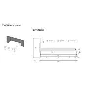 Letto matrimoniale con testiera cannettata Noce caramello, giroletto velluto Beige