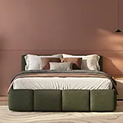 Letto matrimoniale bouclè Verde foresta, 160x195