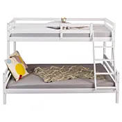 Letto a castello alla francese, 140x200 e 90x200, Bianco in saldo