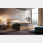 letto matrimoniale noce biondo