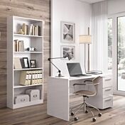 Libreria alta moderna, 4 ripiani, finitura bianco artik