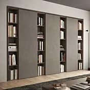 Parete libreria 274x30x186 h cm, Bronzo e Mercure, collezione Logica