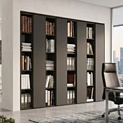 Libreria da ufficio, 4 ante, finitura Lava, L.224