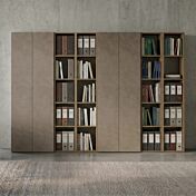Libreria componibile per ufficio, Bronzo e Mercure, L.224