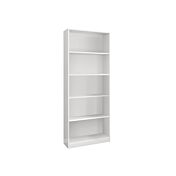 Libreria alta moderna, 4 ripiani, finitura bianco artik