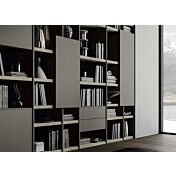 Libreria di alta qualità con finitura in Rovere decapato e Ardesia chiaro