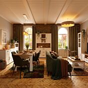 Soggiorno completo e accessoriato, Rovere neve e Rovere riviera