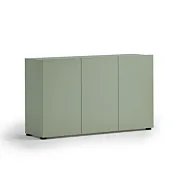 Madia ufficio 3 ante, Verde salvia, 135x79x38 cm