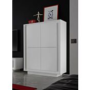 Pratico Mobile madia moderno, Madia di Design, 4 ante Alta, Bianco Opaco