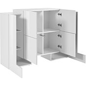 Offerta madia bianca laccato lucido, 6 ante