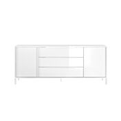 Madia 2 ante 3 cassetti, stile moderno, finitura bianco lucido