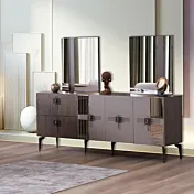 credenza con piedini bronzo
