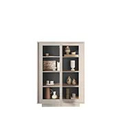 Mobile madia moderno, Madia di Design, 2 ante Alta, Bianco Opaco in saldo