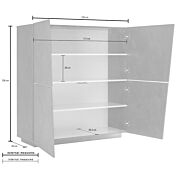 Madia credenza alta 4 ante bianco lucido