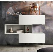 Credenza Madia moderna sospesa GJ 504 in finitura Frassinato Bianco