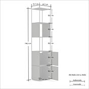 misure libreria moderna colore Grigio  in offerta