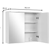 Specchio contenitore Bianco lucido con led inclusi