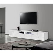Innovativo Porta TV moderno Bianco lucido, Made in Italy 