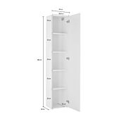 Colonna sospesa con anta battente, finitura Antracite, Made in Italy 