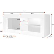Mobiletti televisori: base Porta TV Bianca Lucida con 1 anta