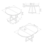 Misura Tavolo di design con piano rotondo, finitura Marmo Bianco