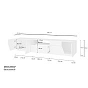 Mobile Porta TV con 4 ante e 1 cassetto in finitura Bianco laccato lucido 