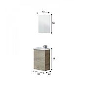 Composizione da bagno composta da lavabo di 40 cm con chiusura ammortizzata